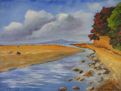 Dogs at Play Browns Bay 24"x18" (610x457)